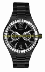 Guess Watches : G13553L Japanese Quartz Black Dial Stainless Steel Women Watch