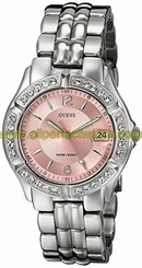 Guess Watches : G75791M Quartz Pink Dial Date Crystal Bezel Stainless Steel Women Watch