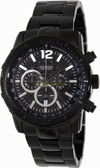 Guess Watches : GUESS-W0046G1 Black Dial Stainless Steel Band Men Watch