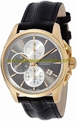 Hamilton Watches : H32546781 Automatic Chronograph Date Rose Gold PVD Stainless Steel Case Black Leather Men Watch