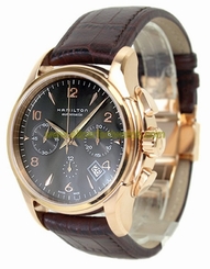 Hamilton Watches : H32646595 Automatic Chronograph Rose Gold PVD Case Brown Leather Men Watch