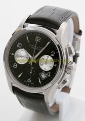 Hamilton Watches : H32656833 Automatic Chronograph Date Black Leather Men Watch