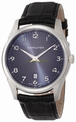 Hamilton Watches : H38511743 Quartz Blue Dial Date Black Leather Men Watch