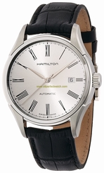 Hamilton Watches : H39515754 Automatic Roman Numerals Dial Date Black Leather Men Watch