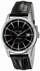 Hamilton Watches : H40555731 American Classic Railroad Automatic Date Black Leather Men Watch
