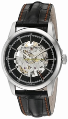 Hamilton Watches : H40655731 Automatic Skeleton Dial Black Leather Men Watch