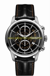 Hamilton Watches : H40656731 Automatic Date Black Leather Men Watch