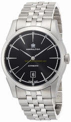 Hamilton Watches : H42415031 Black Dial Stainless Steel Band Men Watch