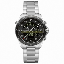 Hamilton Watches : H64554131 Quartz Khaki Flight Timer Analog Digital Stainless Steel Men Watch