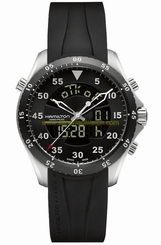 Hamilton Watches : H64554331 Quartz Digital and Analog Dial Black Rubber Men Watch