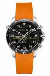 Hamilton Watches : H64554431 Quartz Orange Rubber Men Watch