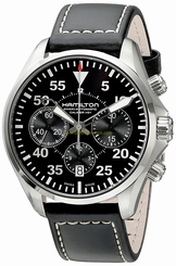 Hamilton Watches : H64666735 Black Dial Stainless Steel Band Men Watch
