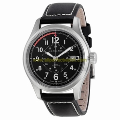 Hamilton Watches : H70595733 Automatic Black Dial Date Black Leather Men Watch