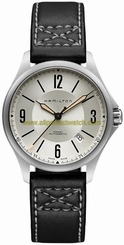 Hamilton Watches : H76565725 Automatic Silver Dial Date Black Leather Men Watch