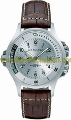 Hamilton Watches : H77625553 Brown Leather Silver Dial Men Watch