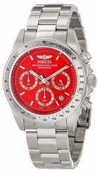 Invicta Watches : INVICTA-14380 Red Dial Stainless Steel Band Men Watch