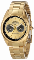 Fake AAA Invicta Watches : INVICTA-14707 Gold Dial Stainless Steel Band Women Watch Watch