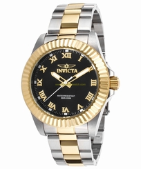 Invicta Watches : INVICTA-16741 Black Dial Steel And 18k Gold Band Men Watch