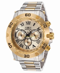 Invicta Watches : INVICTA-19701 Gold-tone Dial Stainless Steel Band Men Watch