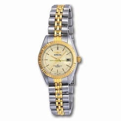 Invicta Watches : INVICTA-8955 Gold Dial Steel-and-23k-gold Band Women Watch