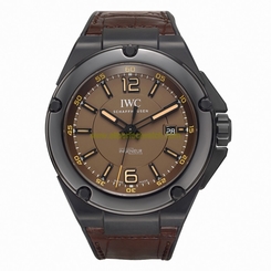 IWC Watches : IW322504 Automatic Date Black Ceramic Case Brown Leather Men Watch