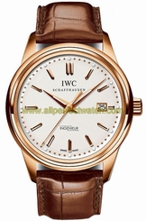 IWC Watches : IW323303 Automatic 18kt Rose Gold Silver Dial Brown Crocodile Leather Band Men Watch