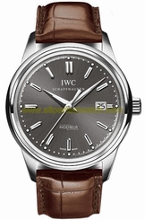 IWC Watches : IW323304 Automatic 18kt White Gold Slate Grey Dial Brown Crocodile Leather Band Men Watch