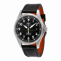 IWC Watches : IW327001 Automatic Pilot Mark XVIII Date Black Leather Men Watch