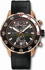 IWC Watches : IW376905 Automatic 18kt Rose Gold Black Dial Rubber Black Band Men Watch