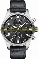 IWC Watches : IW377701 Automatic Chronograph Day Date Black Leather Men Watch