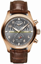 IWC Watches : IW379103 Automatic 18kt Rose Gold Grey Dial Crocodile Brown Leather Band Men Watch