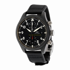 IWC Watches : IW389001 Automatic Chronograph Top Gun Black Leather Men Watch