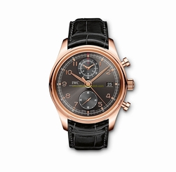 IWC Watches : IW390405 Gray Dial Fixed 18k Rose Gold Band Men Watch