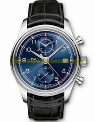 IWC Watches : IW390406 Automatic Chronograph Date Black Leather Men Watch
