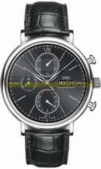 IWC Watches : IW391008 Automatic Stainless Steel Black Dial Black Crocodile Leather Band Men Watch