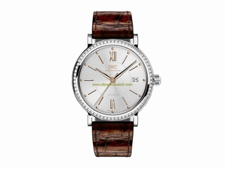 IWC Watches : IW458103 Silver Dial Alligator Leather Band Men Watch