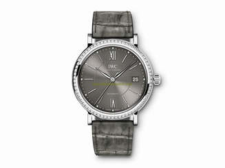 IWC Watches : IW458104 Grey Dial Alligator Leather Band Men Watch