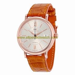IWC Watches : IW458105 Automatic 18kt Rose Gold Case Orange Leather Unisex Watch