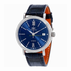 IWC Watches : IW458111 Blue Dial Fixed Stainless Steel Set With Diamonds Band Men Watch