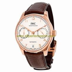 IWC Watches : IW500701 White Dial Fixed 18kt Red Gold Band Men Watch
