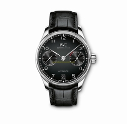 IWC Watches : IW500703 Automatic Portugieser Day Date Black Leather Men Watch
