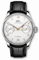 IWC Watches : IW500704 Automatic Portugieser Black Leather Men Watch