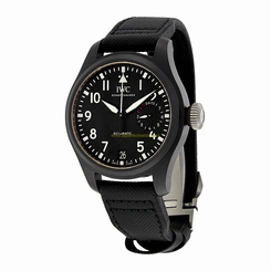 IWC Watches : IW502001 Automatic Big Pilot Top Gun Black Leather Men Watch