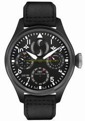 IWC Watches : IW502902 Automatic Big Pilot Perpetual Calendar Top Gun Black Fabric Men Watch