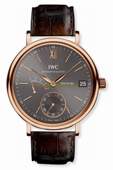 IWC Watches : IW510104 Manual Wind Grey Dial 18ct Rose Gold Case Brown Leather Men Watch