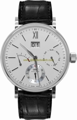 IWC Watches : IW516201 Manual Winding Day Date Black Leather Men Watch