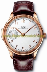 IWC Watches : IW524202 Manual Wind 18kt Rose Gold Silver Dial Brown Crocodile Leather Band Men Watch