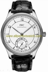 IWC Watches : IW544505 Manual Wind Platinum Silver Dial Black Crocodile Leather Band Men Watch