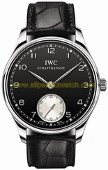 IWC Watches : IW545404 Manual Wind Stainless Steel Black Dial Black Crocodile Leather Band Men Watch
