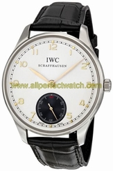 IWC Watches : IW545405 Manual Wind Stainless Steel Silver Dial Black Crocodile Leather Band Men Watch